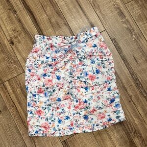 For Love And Lemons Floral Ruched Pencil Skirt